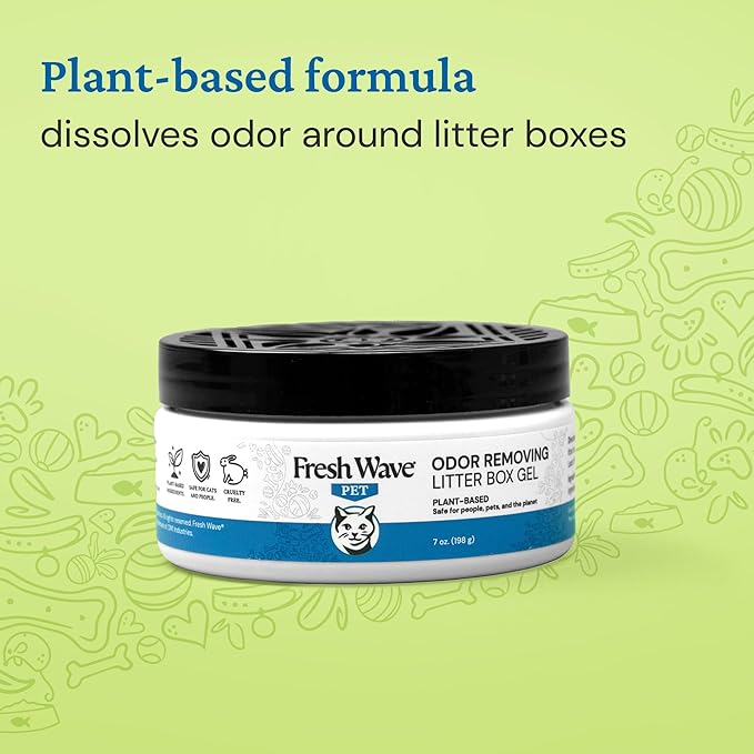 Fresh Wave Odor Removing Litter Box Gel, 7 oz. | Safer Pet Odor Eliminator for Home and Litter Box Area