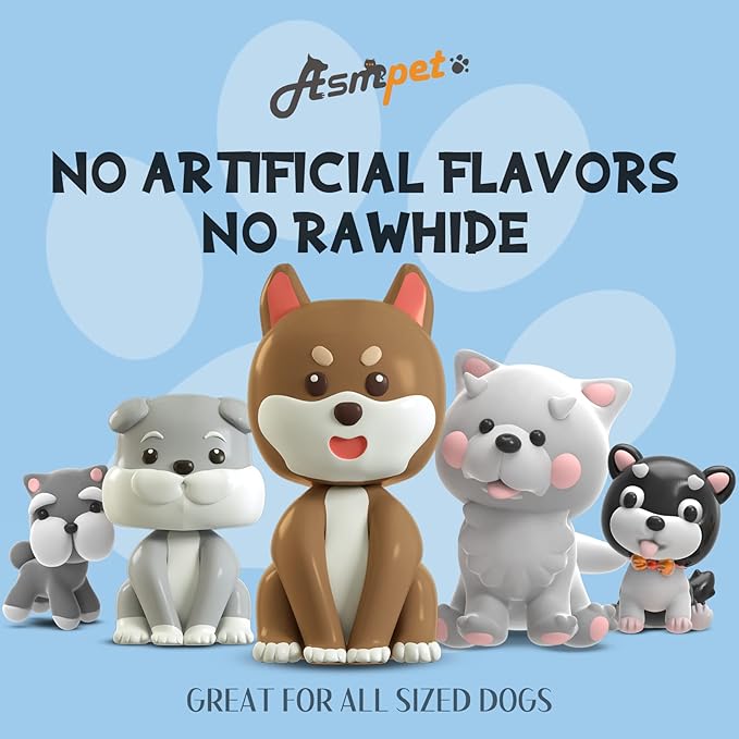 ASMPET Dog Treats Chews, Chicken Wrapped Cod Skin Sticks, Rawhide Free Cod Skin Treats for Dogs, Large, 10.6 oz