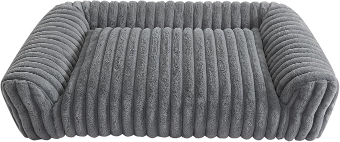 Arlee Saddle Sofa Memory Foam Pet Bed, Comfortable & Washable, Ideal for Dogs and Puppies, Extra Comfort, Couch Design, Crate & Kennel Furniture, Pet Supplies & Essentials, Grey, Large