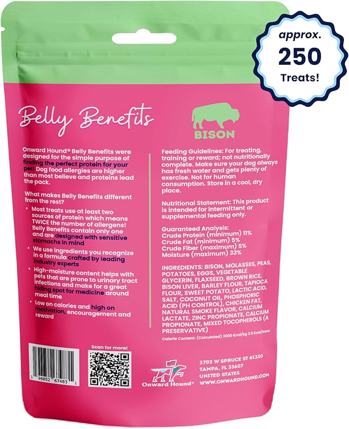 Training Treats for Dogs - Soft Bison - Low Calorie Dog Training Treats for Sensitive Stomachs with Single Source Premium Protein, Corn Free, & Soy Free Formula - 10 oz
