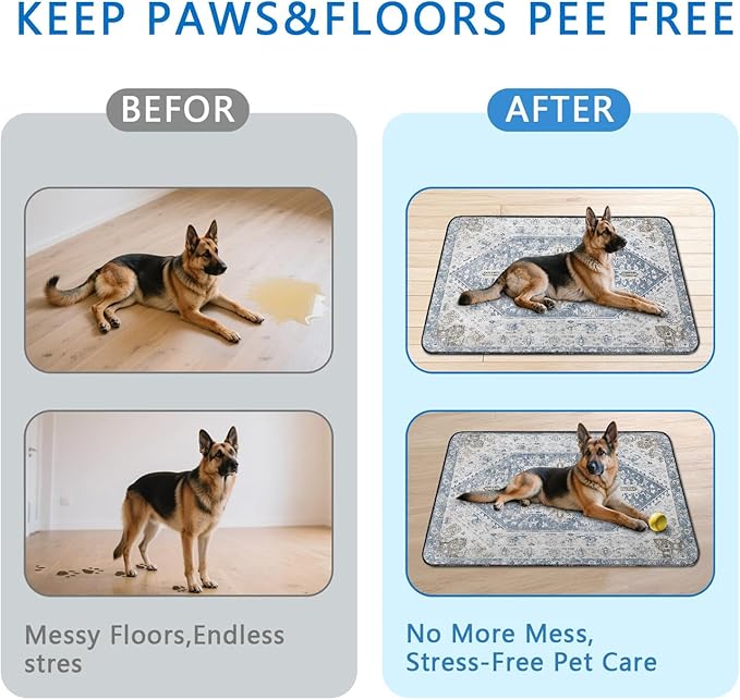 Washable Pee Pads for Dogs 2 Pack, Absorbent Reusable Puppy Pads Waterproof, Leakproof & Non-Slip Whelping Pad, Potty Training Pads for Dogs Playpen Mat 48x48