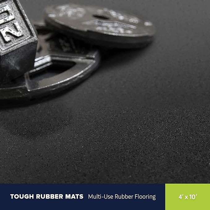 Flooring Inc's 1/4" Thick Tough Rubber Flooring Roll | Flexible Recycled Rubber Floor Mats for Home Gym | Heavy Duty Rubber Mat for Home Gyms, Sheds, Horse Stall Mat or Trailer