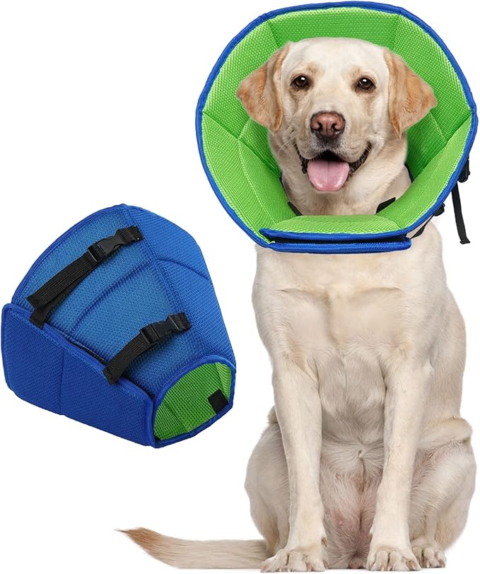Dog Cone for Large Dogs After Surgery, Soft Dog Cone Collar for Dogs to Stop Licking, Adjustable Comfy E-Collar Alternative Lightweight Post-Surgery Recovery Elizabethan Collar for Pet