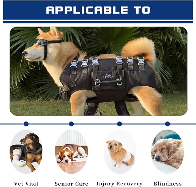 Dog Backpack Carrier - Spine-Friendly for Large Dogs(24-35lbs) Horizontal Design Dog Carrier with Adjustable Back Straps for Joint Injuries, Arthritis, Ideal for Stairs, Elderly Dogs(Size XL)
