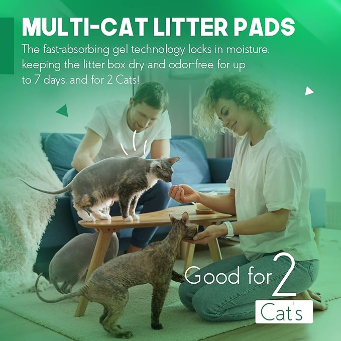PETSWORLD Multi Cat Pad Refills for Cats Breeze Litter System, Ultra-Absorbent, Quick Dry - (600 Count, Unscented)