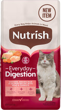 Nutrish Everyday Digestion Dry Cat Food, Chicken Brown Rice and Salmon Recipe with Peas and Carrots, 3 lb. Bag, 4 Count, (Rachael Ray)