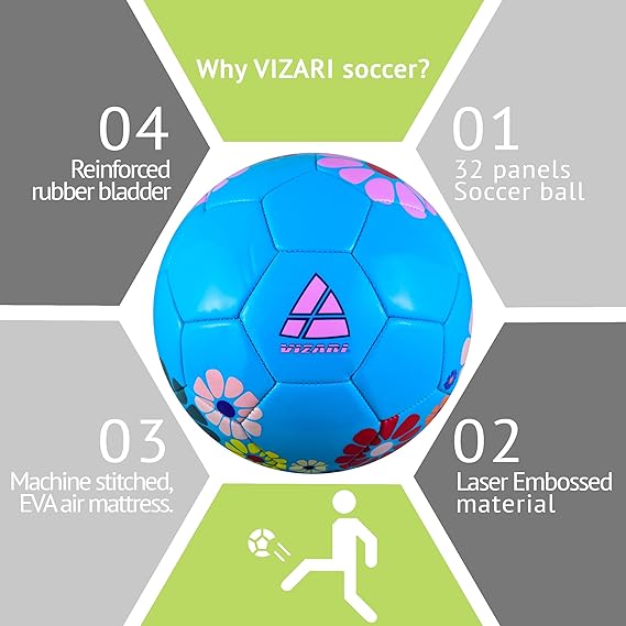 Vizari Blossom Training Soccer Ball – Blue/Pink