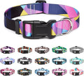 Mercano Adjustable Dog Collar - Special Design Patterns, Soft Nylon Comfortable Sturdy Pet Collar for Small Medium Large Dogs (M, Geometry Purple)