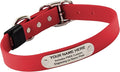 Biothane Custom Dog Collar – Waterproof, Stink-Proof Personalized Collar with Name & Phone Number – Durable, Many Sizes and Colors – Assembled in USA (Cherry Red)