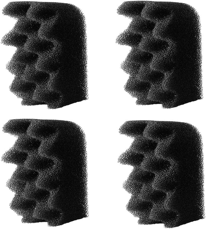 Evergreen Pet Supplies Aquarium Filter Foam Replacement - 4-Pack, Black - Compatible with Fluval 304/305/306 & 404/405/406 Models - Fish Tank Accessories & Aquarium Filters