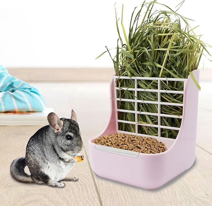 Litewoo Rabbit Hay Feeder Food Bowl Feeding Rack for Small Animal Guinea Pig Chinchilla Bunny Cage Accessories