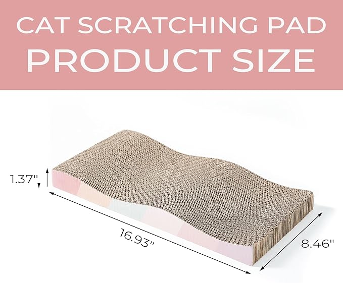 Cat Scratch Pad Cardboard cat scratchers for Indoor Cats Reversible Large Wide Corrugated with Catnip(1pcs)