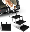 Niubya Portable Folding Dog Stairs for Cars, SUVs, Trucks - Lightweight Pet Ramp for Large Dogs with Non-Slip Surface - Reinforced Steps Support Up to 200 lb, 5 Steps
