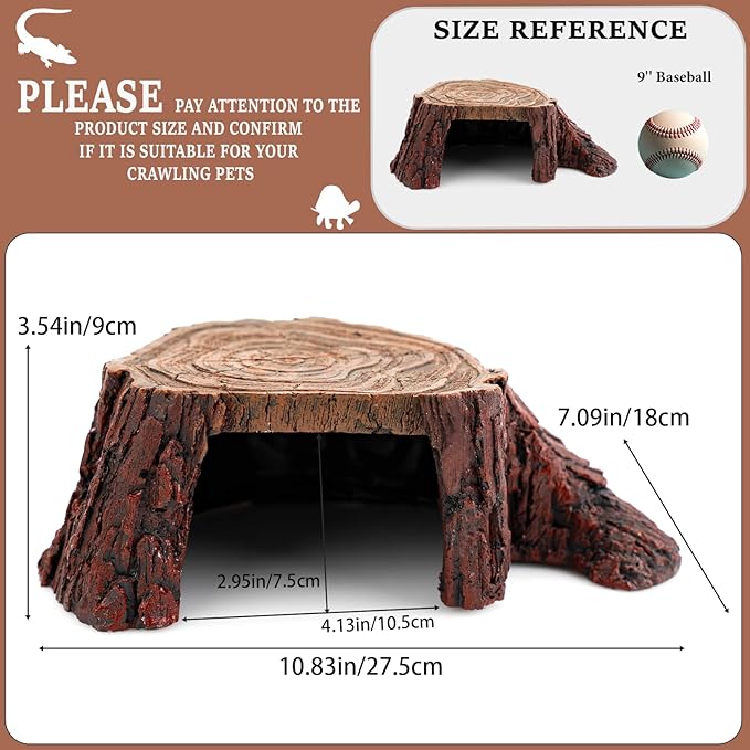 Aquarium Tank Accessories, Safe & Comfortable Hide, Reptile Hideout, Tortoises, Lizards, Hamster House