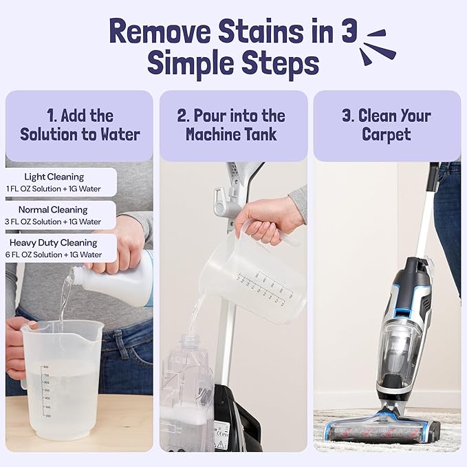 Sunny & Honey Carpet Cleaner Shampoo - 128 Fl Oz, Light Lavender Scent - Pet Stain Remover & Odor Eliminator - Rug Cleaner & Upholstery Cleaner Solution for Machine Use