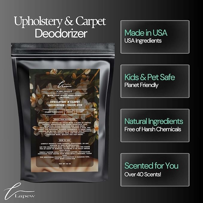 Narcissist Carpet Freshener Powder Refill 36 oz | Powerful Odor Eliminator for Home | Upholstery Deodorizer | Carpet Deodorizer | Pet Urine | Cat Litter Box