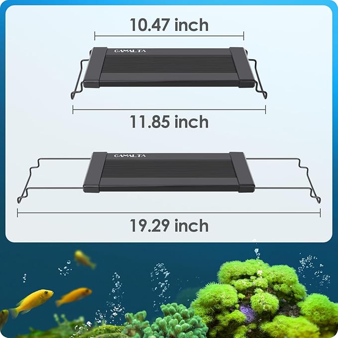 Aquarium Light, 14W 24/7 Natural Mode - Sunrise/Daylight/Moonlight Mode and Custom Mode with Expandable Bracket, Adjustable Timer and 7 Color Brightness for 12~18IN Fish Tank