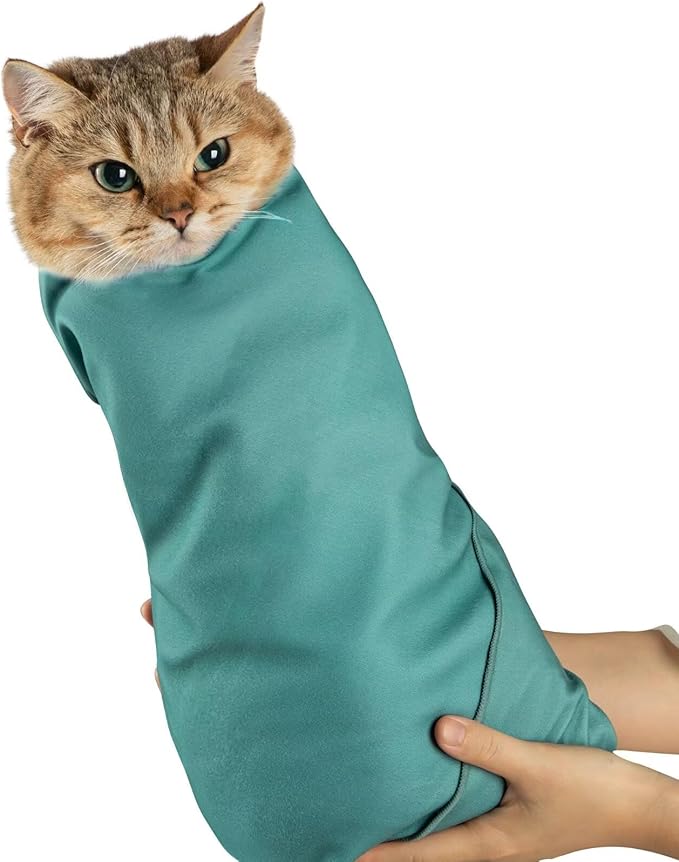 Paw Legend 21.7" Cat Wrap for Grooming Cat Wrap for Cutting Nails Cat Restraint for Nail Clipping Self Adhesive Blanket Restraint Cloth for Cats Within 6lbs