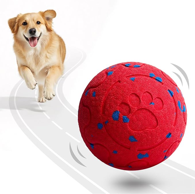 Dog Balls: Interactive Dog Ball Auto Rolling - Interactive Dog Toys for Aggressive Chewers - Bouncy & Throwable, Type-C Rechargeable, Washable, for Small & Medium & Large Dogs – Red