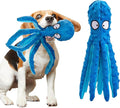 Alphatool Squeaky Dog Toys - Soft Plush Chew Crinkle Puppy Toys to Keep Them Busy, Octopus No Stuffing Interactive Essentials for Teething Small Medium Pets Dogs Gifts - 1pcs