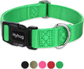Hyhug Pets Classic Regular Heavy Duty Nylon Dog Collar with Easy Attach and Removal Buckle. (Medium, Lime Green)