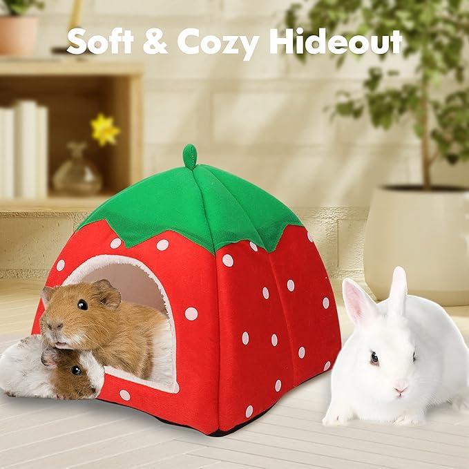 Guinea Pig Hideout 2 Pack Guinea Pig Bed House Cage Accessories Cozy Hide-Out for Hedgehog Ferret Chinchilla&Other Small Animals