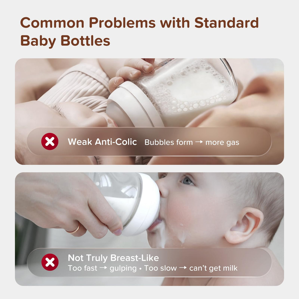 Thyseed Anti-Colic Glass Baby Bottle for Breastfed Infants, Natural Feeding, Breast-Like Newborn Extra Slow Flow Nipple (0m+), 5 oz, 1 Pack