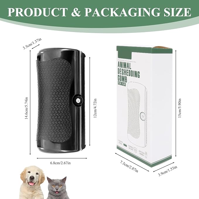 Deshedding Brush, Brush fro Shedding Grooming for Cats, Dogs, Rabbits, Horses Non-Slip Handle, Comfortable to Hold, Can Help pet Remove Shed Hair.