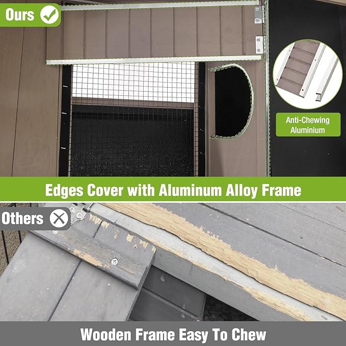 GUTINNEEN Rabbit Hutch Guinea Pig Cages Indoor with Stand Wooden Small Animals Cage Hutch Hamster Cage with Hideout,Pull Out Tray, Anti Chew Ramp(Brown)