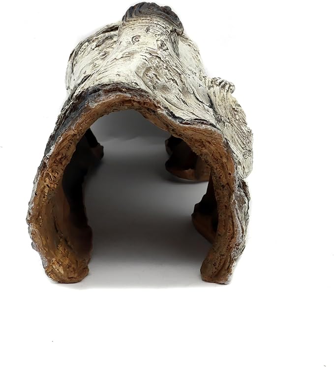 JIHAQUA Aquarium Resin Bark Terrarium Decor, Lizard, Snake or Reptile Hide,Lizard, Spider and Aquarium Fish Hide Cave (Medium Bark A)