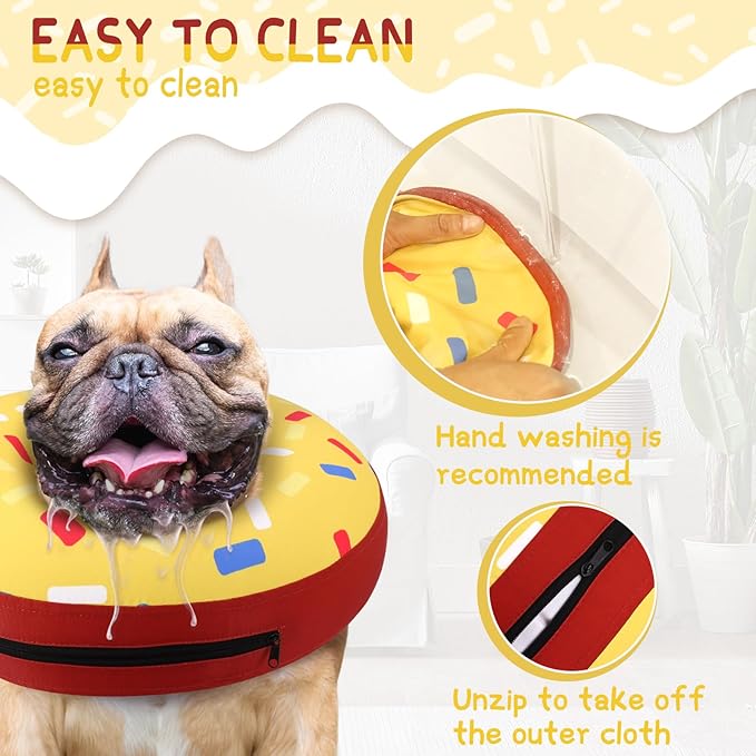 Supet Inflatable Dog Cone Alternative, Neck Donut Collar Recovery E Collar for Neuter, Soft Cone for Small Medium Large Dogs 0520