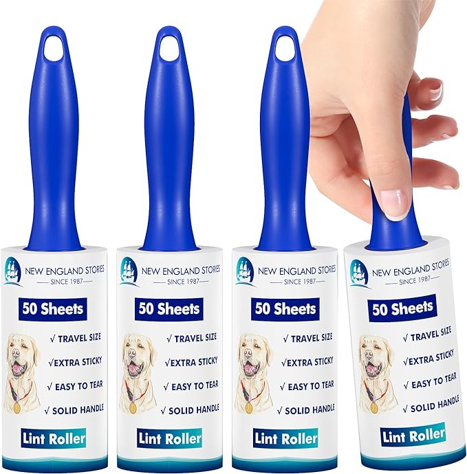 200 Sheets Mini Lint Rollers for Travel - Set of 4 Small-Sized Lint Removers Designed for Convenient Portability, Ideal for Removing Pet Hair and Debri