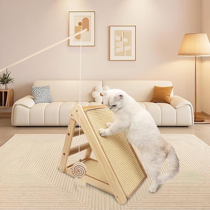Cat Sisal Scratching Ramp Cats Scratching Post Kitten Scratcher Ramp Sisal Scratcher Posts for Indoor with Cat Teaser