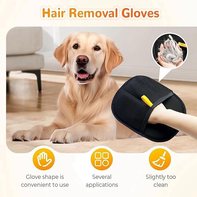 Pet Hair Removal Glove - Cat & Dog Electrostatic Hair Remover Grooming Glove,Suitable for All Pets 2Pcs