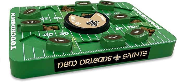 Pets First NFL New Orleans Saints Large Puzzle Toy - Interactive Dog Slow Feeding Treat Toy, Large Size