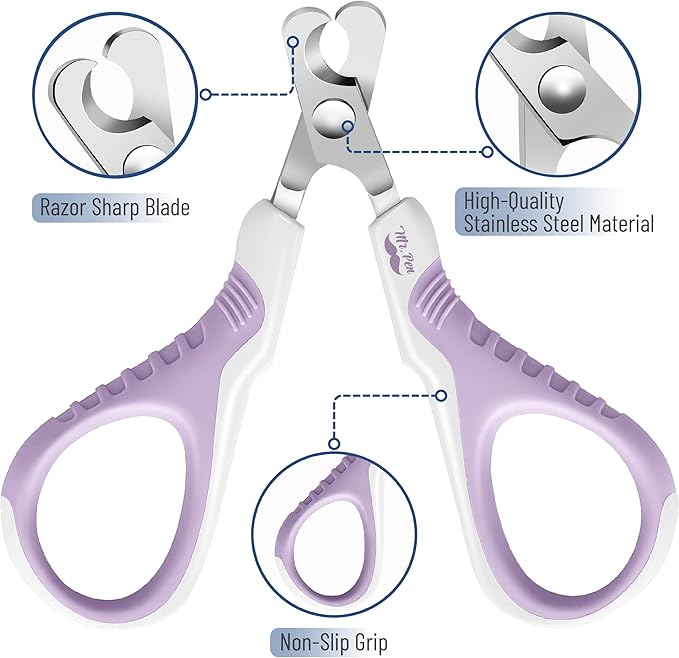 Mr. Pen Cat Nail Trimmer - Purple, Cat & Kitten Nail Clippers, Pet Claw Trimmer