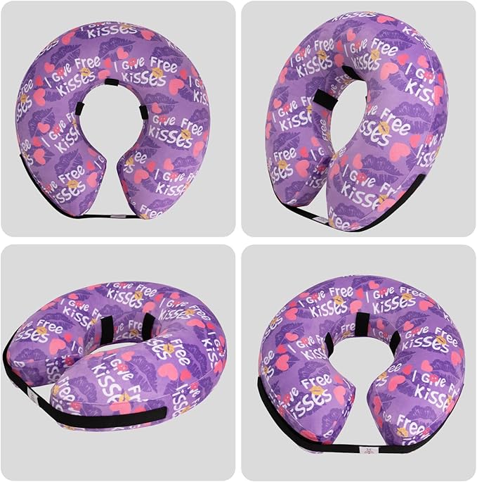 CuteBone Inflatable Dog Neck Donut with Removable Soft Fleece Covers for Small/Medium/Large Dogs and Cats After Surgery GWB06XL