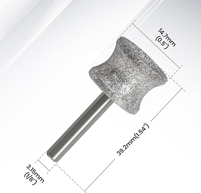 HARDELL Diamond Dog Nail Grinder Bits 2 Pack, 1/8" Pet Nail Grinder Replacement Heads for Dremel & Most Rotary Tools, Durable Attachment for Pet Claw Care, Diamond Rotory Bit for Dogs
