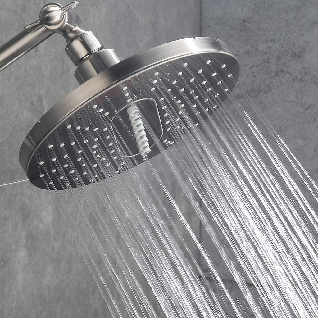6.3" 2-Spray Rainfall Shower Head with Adjustable Angles