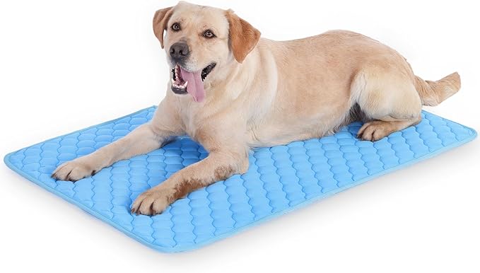 Dog Cooling Mat, No Need to Freeze Or Refrigerate This Cool Pet Pad Cat Mats- Keep Your Pet Cool, Machine Washable. (59" x 39" (XXL), Blue)