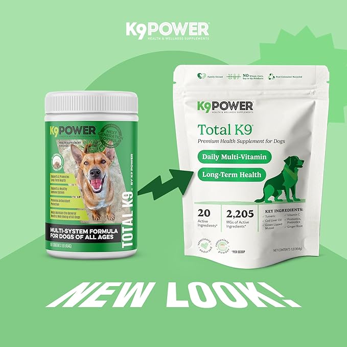 K9 Power Total K9 for Dogs 1lb - Supports Joint Health - Boosts Immune Function -Enhances Muscle Strength - Promotes a Healthy Coat
