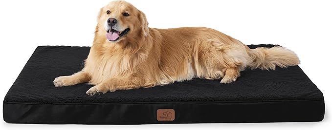Bedsure XL Dog Beds Large Sized Dog -Orthopedic Flat Extra Large Pet Beds with Removable Washable Cover, Egg Crate Foam Mat, Suitable for Pet Up to 100 lbs