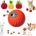 Zoomie Buddy 2.0, Zoomie Buddy for Dogs, 2 in 1 Smart Touch Interactive Dog Balls ＆ Pet Feeder, 2.83" Diameter, Suitable for Small/Medium Dogs, with Fruit Plush Cover (Orange, 3*Mix)