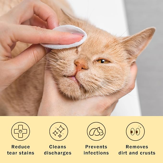 Eyes Wipes for Dogs & Cats Dog Cleaning Grooming Deodorizing Wipes Kit Wash Cleaner for Eyes Wrinkle Face Gently Remove Tear Stain Eye Debris 25pcs Unscented