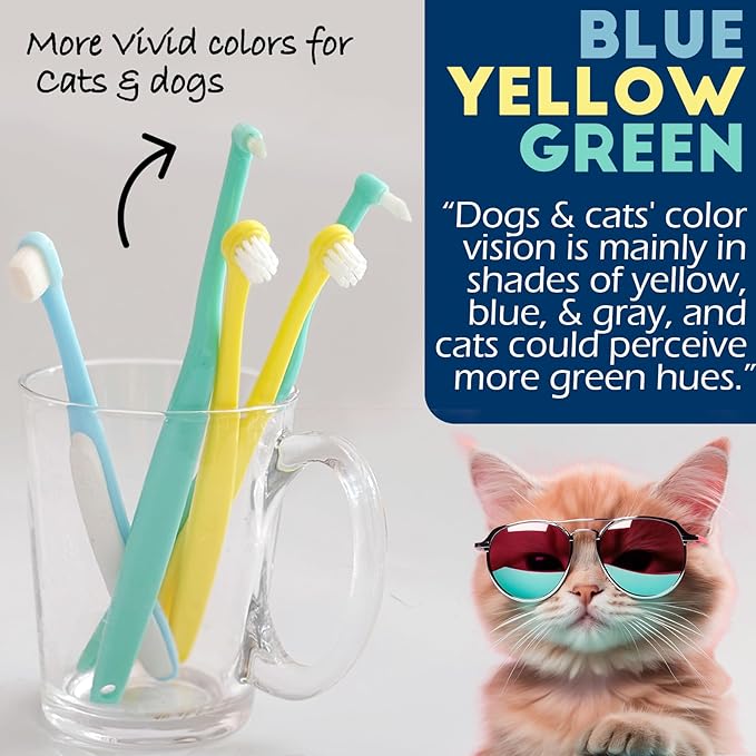 Dog Toothbrush Small Breed Cat Toothbrushes, Puppy Tooth Brushing Kit, Tiny Dog Tooth Brush, Micro Head Deep Teeth Cleaning Brushes for Mini Pet Doggie Kitten, Soft Bristles, 5 PCS