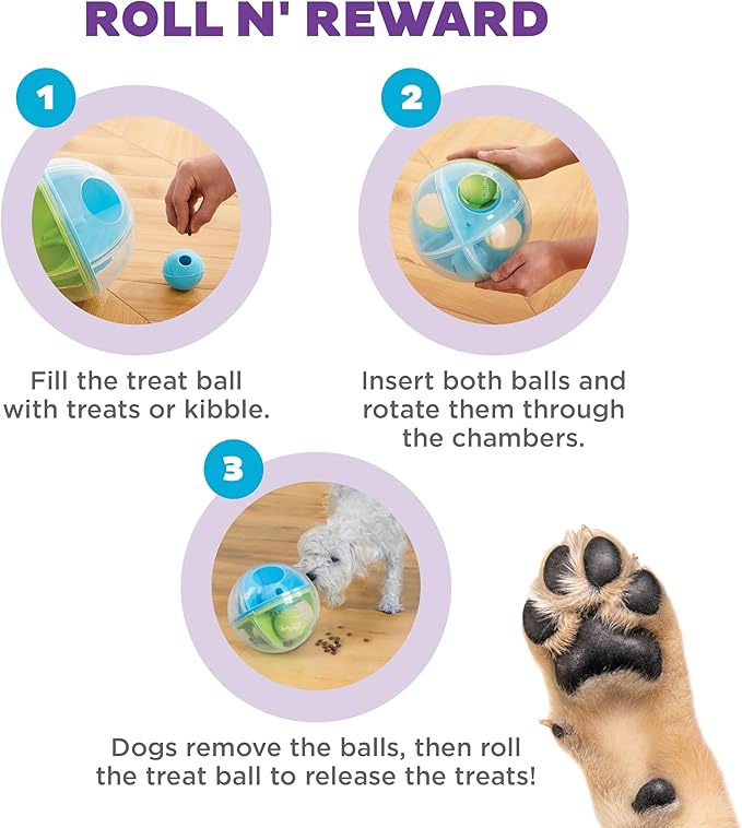 Outward Hound by Nina Ottosson A-Maze Ball Dog Treat Puzzle Ball, Level 2 Intermediate, Green