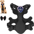 Dog Harness, Adjustable Reflective Dog Vest No Pull Dog Harness with Badge and Bow Tie for Puppy Small Medium Large Dogs