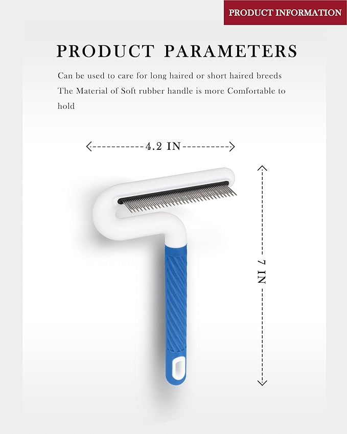 Flea Comb, TailGurus Effective Flea Comb for Cats & Dogs - Shedding Brush for All Pets - Long Hair Friendly - Durable - Versatile & Safe - Durable, Safe & Versatile - Portable, Pet-Friendly(TG2042)