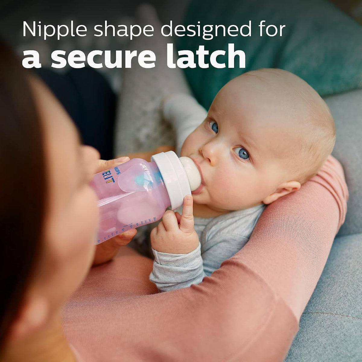 Philips Avent Anti-Colic Baby Bottle with AirFree Vent, Medium Flow 2 Nipple, 1m+, 9oz, 4 Pack, Pink, SCY703/14