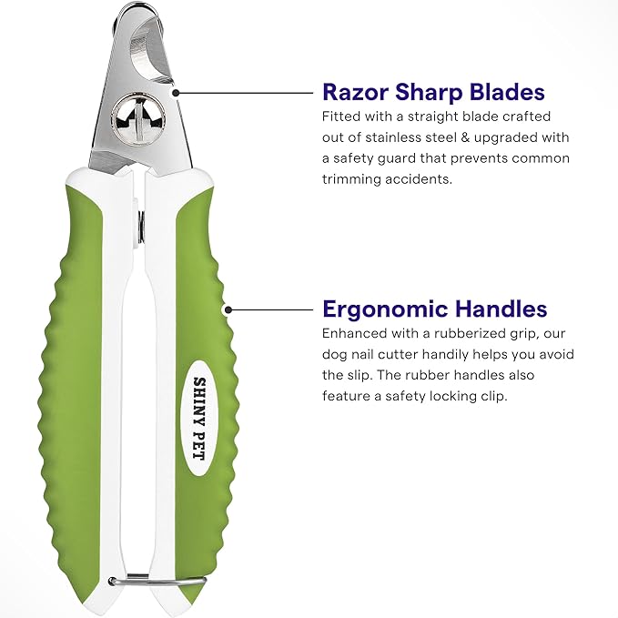 Dog Nail Clippers with Safety Guard - Pet Nail Clippers for Medium and Small Breed - Protective Nail Cutter, Safe Claw Trimmer, Ergonomic Toenail Scissors - Ebook Guide